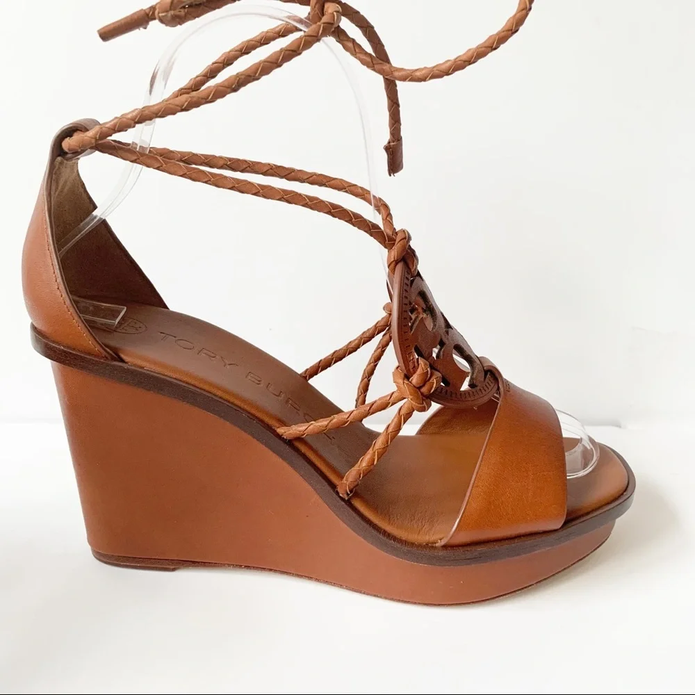 New without box Tory Burch Miller braided wedge sandals - Picture 3 of 8